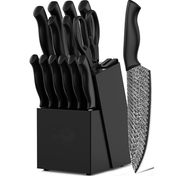 Fish Hunter 15 Piece High Carbon Stainless Steel Knife Block Set Wayfair